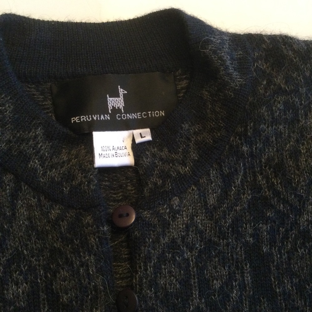 Peruvian Connection Alpaca Gray Button Front Card… - image 6